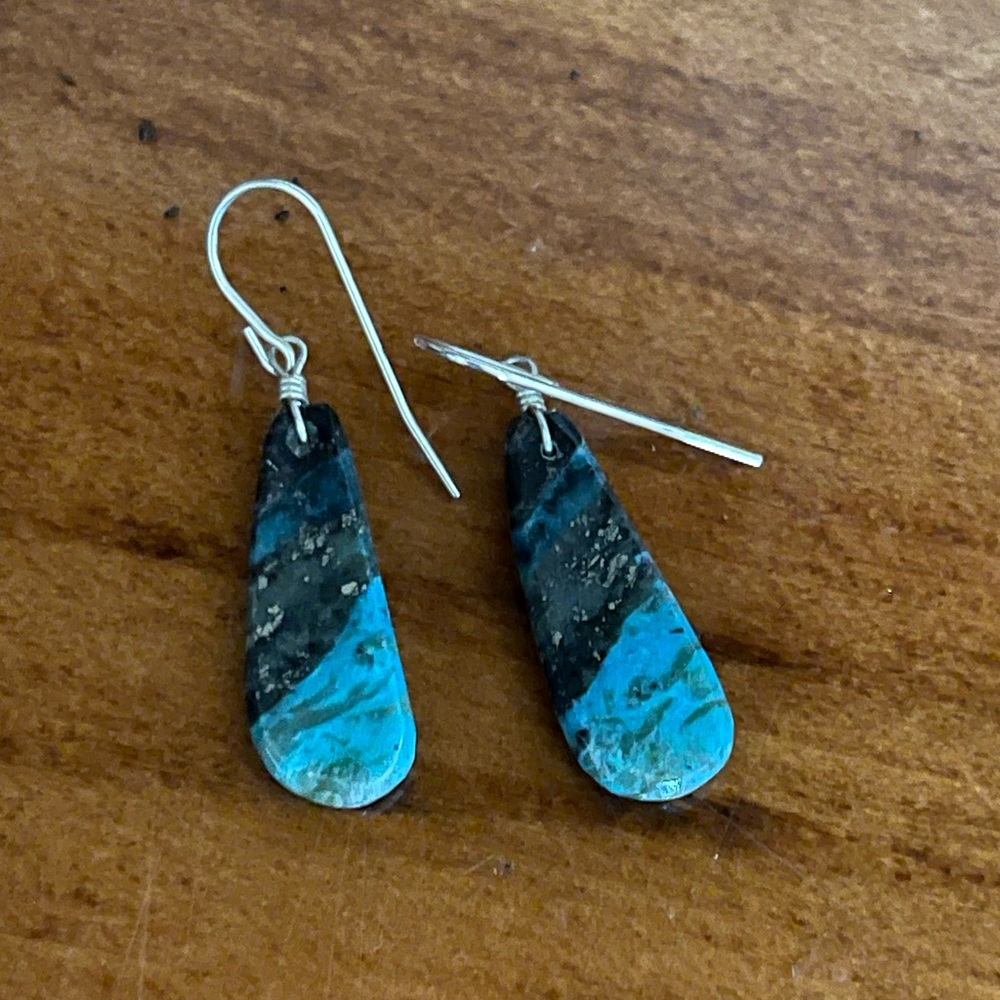 SOLD……Turquoise Slab Earrings